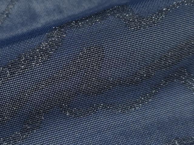 平和屋着物＊夏物 小紋 紗 墨流し文様 銀通し地 正絹 逸品 CABF2654tx