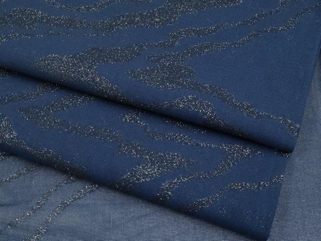 平和屋着物＊夏物 小紋 紗 墨流し文様 銀通し地 正絹 逸品 CABF2654tx