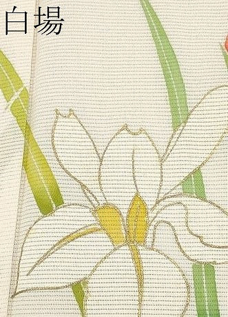 平和屋着物＊夏物 訪問着 絽 草花文 金彩 生成り色 正絹 逸品 CABF2658tx