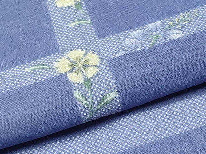 平和屋着物＊夏物 小紋 紗 格子草花文 洗える着物 CABF2668tx