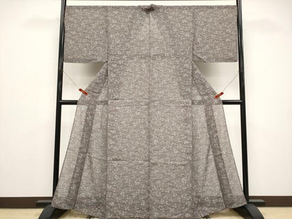 平和屋着物＊夏物 小紋 紗 舞葉文 洗える着物 CABF2672tx