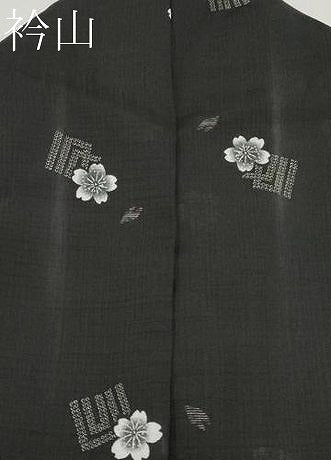平和屋着物＊夏物　小紋　紗　源氏香　舞桜　黒地　洗える着物　CABF2673tx