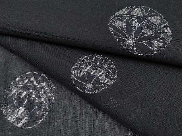 平和屋着物＊夏物 紗紬 鞠 黒地 正絹 逸品 CABF2678tx