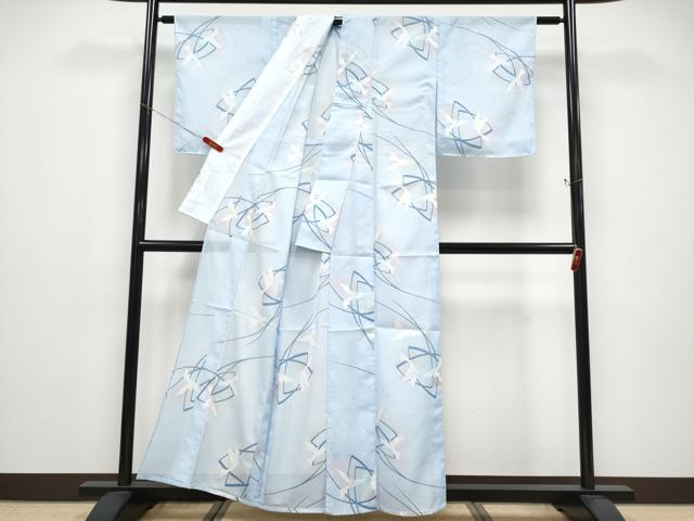 平和屋着物＊夏物　小紋　絽　飛鳥文　洗える着物　CABF2685tx