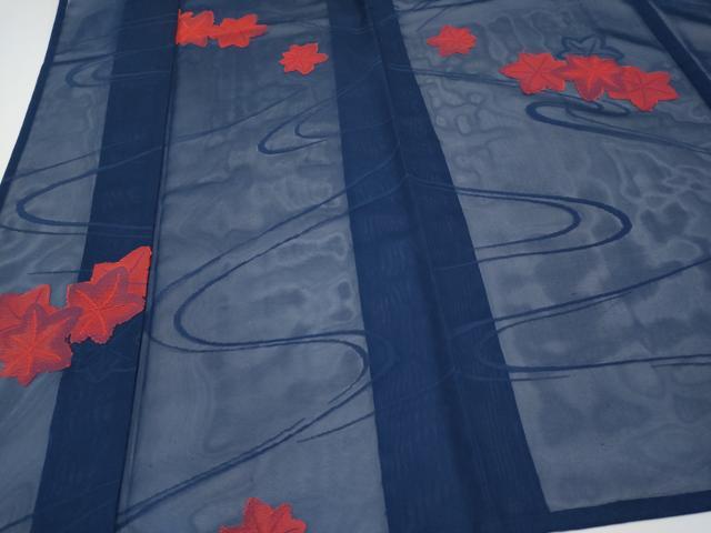 平和屋着物＊夏物　小紋　紗　竜田川　正絹　逸品　未使用　CABF2688tx