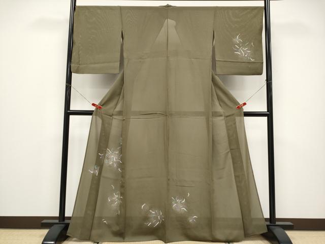 平和屋着物＊夏物 訪問着 絽 駒刺繍 抽象文 金彩 正絹 逸品 CABF2690tx