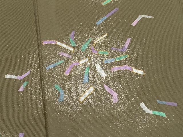 平和屋着物＊夏物 訪問着 絽 駒刺繍 抽象文 金彩 正絹 逸品 CABF2690tx