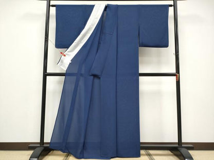 平和屋着物＊夏物 色無地 紗 青藍色 正絹 逸品 CABF2691tx