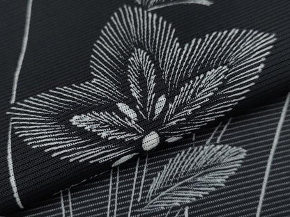 平和屋着物＊夏物 訪問着 絽 草花文 黒地 金彩 正絹 逸品 CABF2692tx