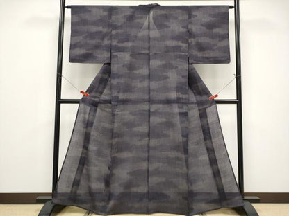 平和屋着物＊夏物　小紋　紗　雲取り文　交織　CABF2694tx