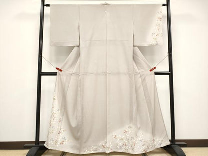 平和屋着物＊夏物　訪問着　絽　萩文　暈し染め　銀彩　正絹　逸品　CABF2699tx
