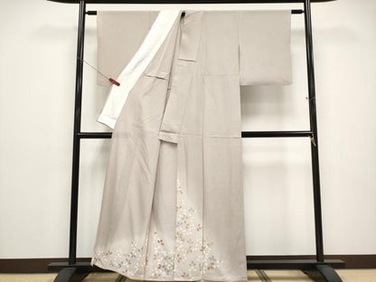 平和屋着物＊夏物　訪問着　絽　萩文　暈し染め　銀彩　正絹　逸品　CABF2699tx