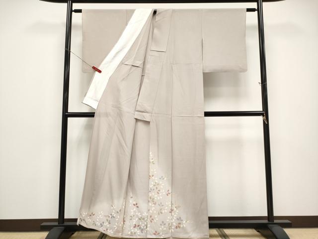 平和屋着物＊夏物　訪問着　絽　萩文　暈し染め　銀彩　正絹　逸品　CABF2699tx
