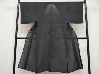 平和屋着物＊夏物 男性 お召 横段文 正絹 逸品 CABF2700tx