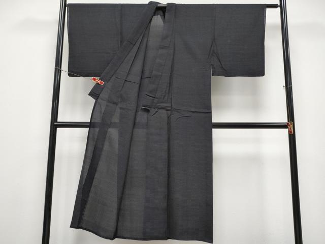 平和屋着物＊夏物 男性 お召 横段文 正絹 逸品 CABF2700tx