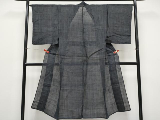 平和屋着物＊夏物 男性 上布 縞 麻 逸品 CABF2702tx