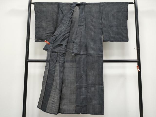 平和屋着物＊夏物 男性 上布 縞 麻 逸品 CABF2702tx