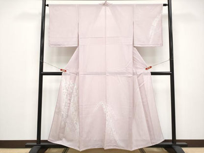 平和屋着物＊夏物 訪問着 絽 枝垂れ花文 銀彩 正絹 逸品 未使用 CABF2706tx