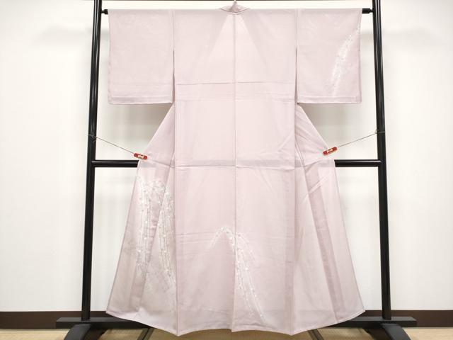 平和屋着物＊夏物 訪問着 絽 枝垂れ花文 銀彩 正絹 逸品 未使用 CABF2706tx