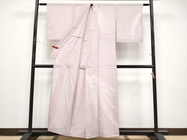 平和屋着物＊夏物 訪問着 絽 枝垂れ花文 銀彩 正絹 逸品 未使用 CABF2706tx