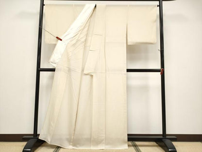 平和屋着物＊夏物 色無地 絽 丁子色 正絹 逸品 CABF2707tx