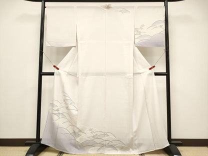 平和屋着物＊夏物 訪問着 絽 笹花文 正絹 逸品 CABF2709tx