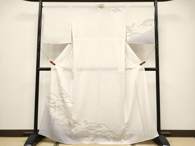 平和屋着物＊夏物 訪問着 絽 笹花文 正絹 逸品 CABF2709tx