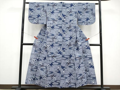平和屋着物∴夏物 浴衣 笹竹文 リップル生地 綿 逸品 CABF2711tx