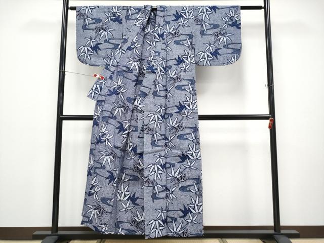 平和屋着物∴夏物 浴衣 笹竹文 リップル生地 綿 逸品 CABF2711tx