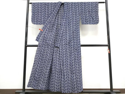 平和屋着物∴夏物　浴衣　枝葉間道　リップル生地　綿　逸品　CABF2712tx