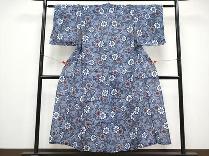 平和屋着物∴夏物 浴衣 枝菊文 リップル生地 綿 逸品 CABF2718tx