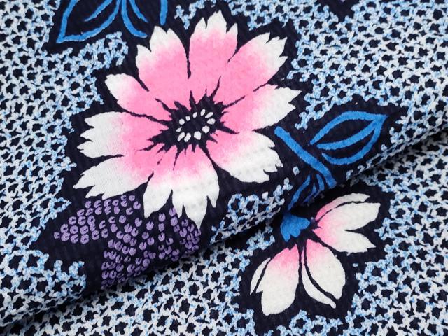 平和屋着物∴夏物 浴衣 枝花文 リップル生地 綿 逸品 CABF2719tx