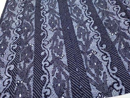 平和屋着物∴夏物　浴衣　花唐草間道　リップル　綿　逸品　CABF2722tx