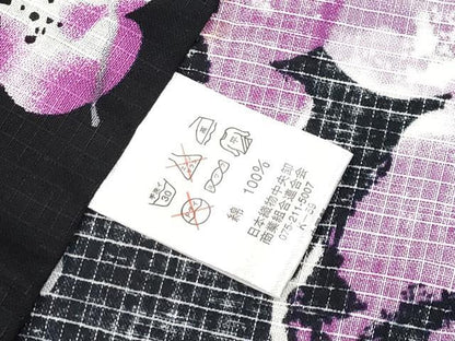 平和屋着物∴夏物 浴衣 JUN AMI MISAKO 綿紅梅 枝花文 黒地 銀彩 綿 逸品 未使用 CABF2723tx