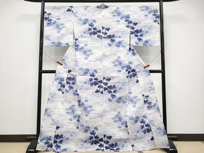 平和屋着物∴夏物 浴衣 綿紅梅 蔦の葉文 綿 逸品 CABF2729tx