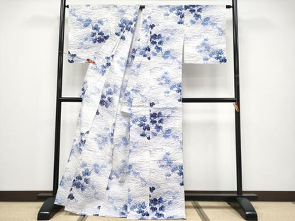 平和屋着物∴夏物 浴衣 綿紅梅 蔦の葉文 綿 逸品 CABF2729tx