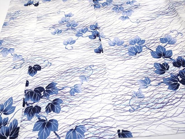 平和屋着物∴夏物 浴衣 綿紅梅 蔦の葉文 綿 逸品 CABF2729tx