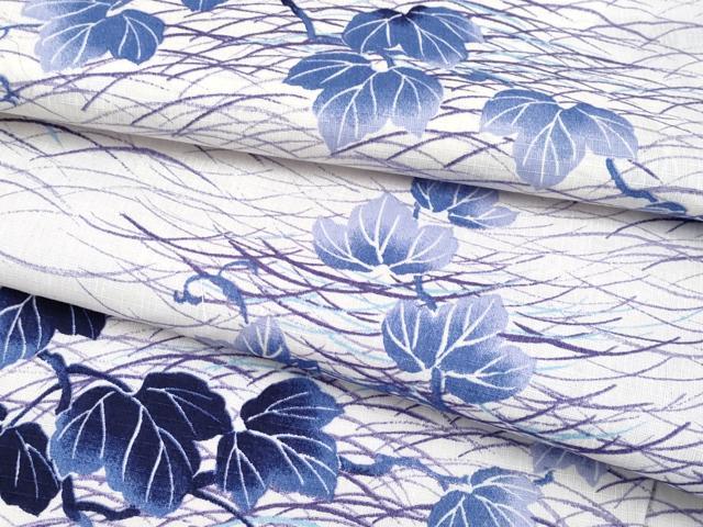 平和屋着物∴夏物 浴衣 綿紅梅 蔦の葉文 綿 逸品 CABF2729tx