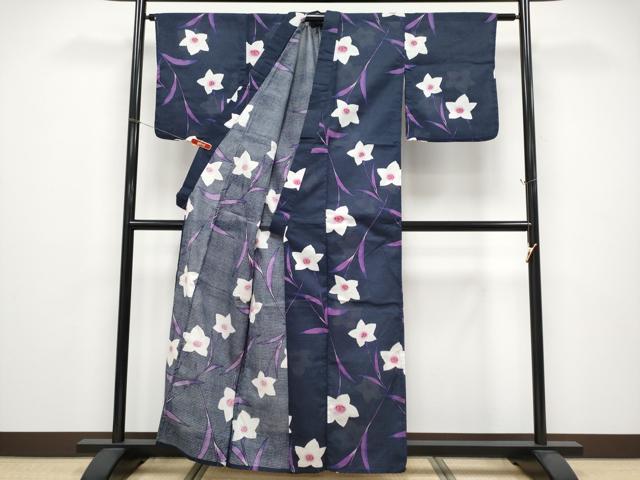 平和屋着物∴夏物 浴衣 綿紅梅 枝花文 綿 逸品 CABF2731tx