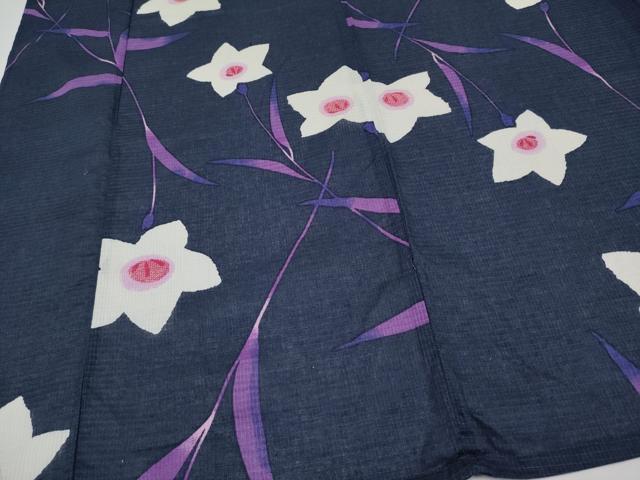 平和屋着物∴夏物 浴衣 綿紅梅 枝花文 綿 逸品 CABF2731tx