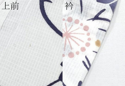 平和屋着物∴夏物 浴衣 綿紅梅 舞桜文 日本製 綿 逸品 CABF2732tx