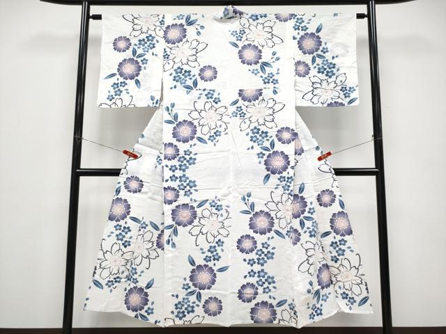 平和屋着物∴夏物 浴衣 綿紅梅 舞桜文 日本製 綿 逸品 CABF2732tx