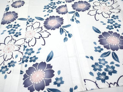 平和屋着物∴夏物 浴衣 綿紅梅 舞桜文 日本製 綿 逸品 CABF2732tx