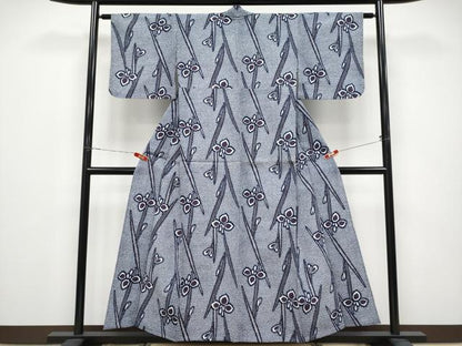平和屋着物∴夏物 浴衣 杜若 リップル生地 綿 逸品 CABF2733tx