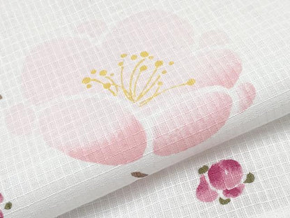 平和屋着物∴夏物　浴衣　綿紅梅　枝梅文　日本製　綿　逸品　CABF2735tx