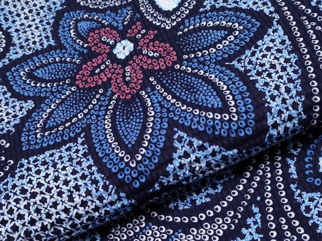 平和屋着物∴夏物 浴衣 花唐草文 リップル生地 綿 逸品 CABF2736tx
