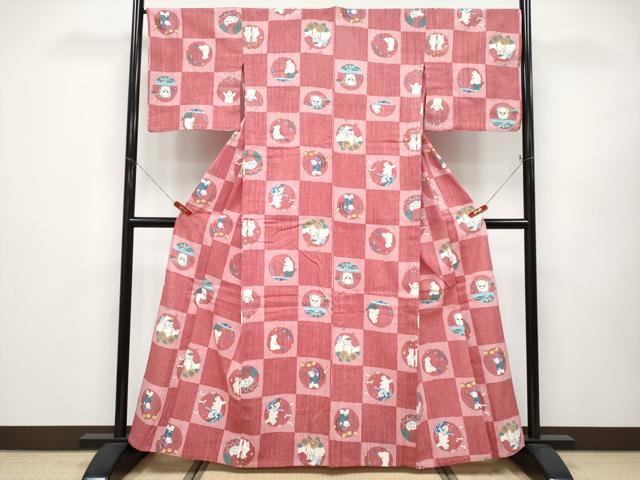 平和屋着物∴夏物 浴衣 白熊 日本製 綿 逸品 CABF2738tx