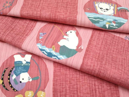 平和屋着物∴夏物 浴衣 白熊 日本製 綿 逸品 CABF2738tx