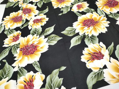 平和屋着物∴夏物 浴衣 綿紅梅 舞花文 黒地 綿 逸品 CABF2739tx