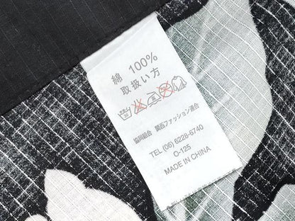 平和屋着物∴夏物 浴衣 綿紅梅 舞花文 黒地 綿 逸品 CABF2739tx